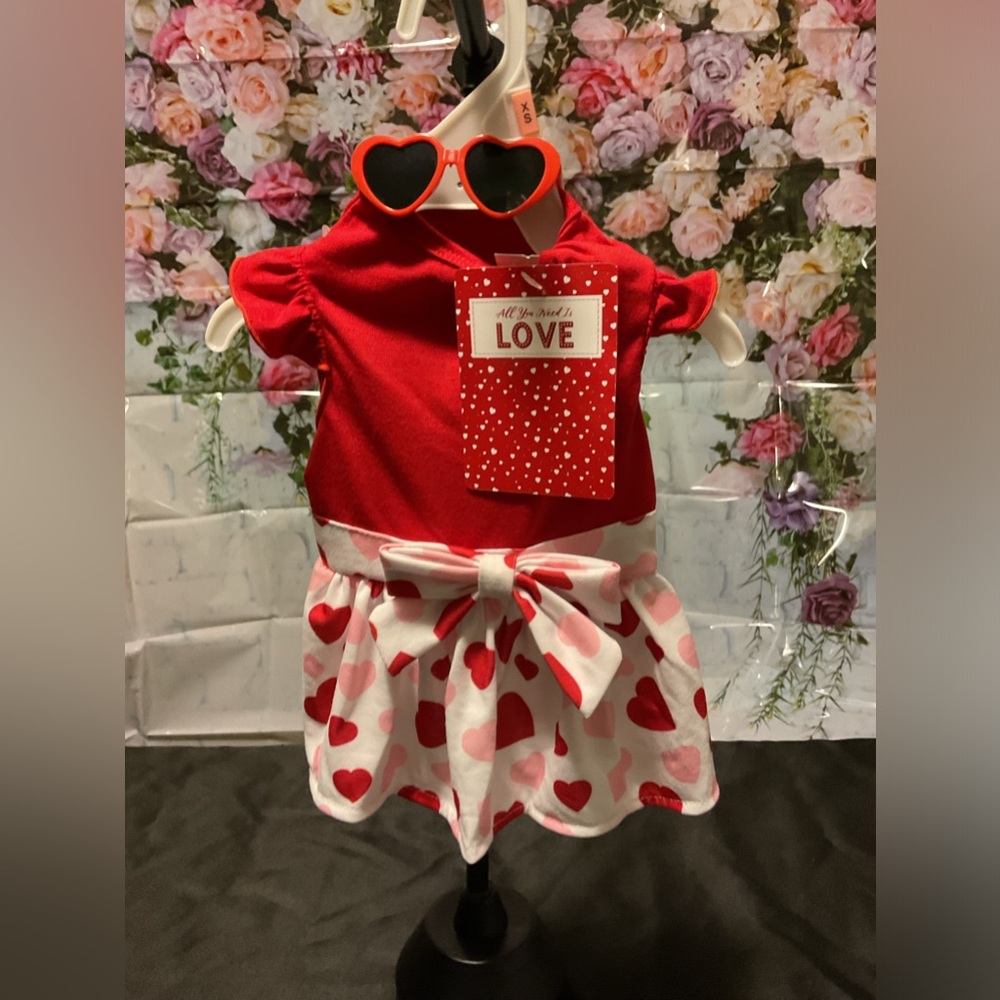 XS dog dress with sunglasses NWT